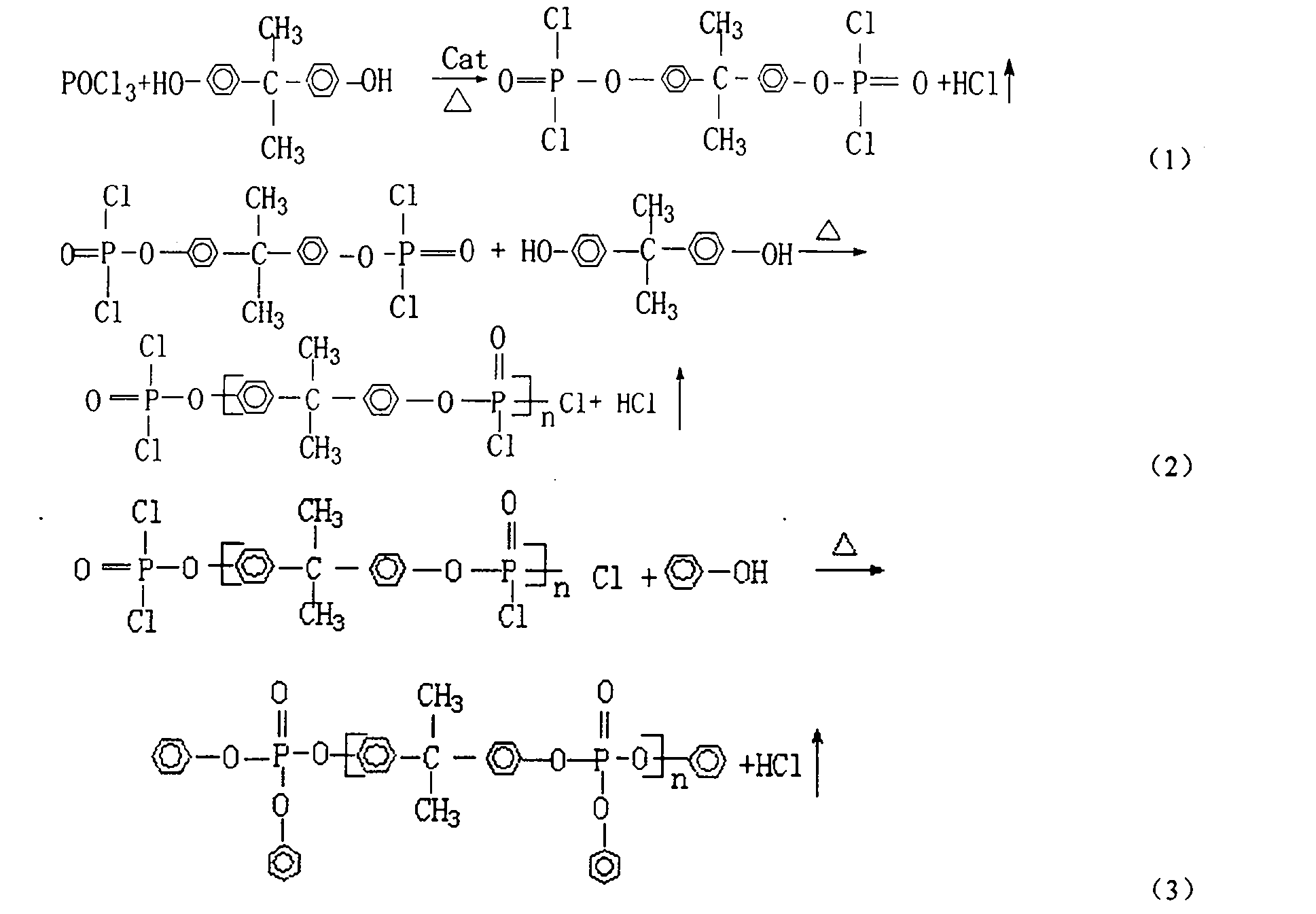 Bisphenol A(phenyl polyphosphoric acids easter) flame retardant and preparation thereof