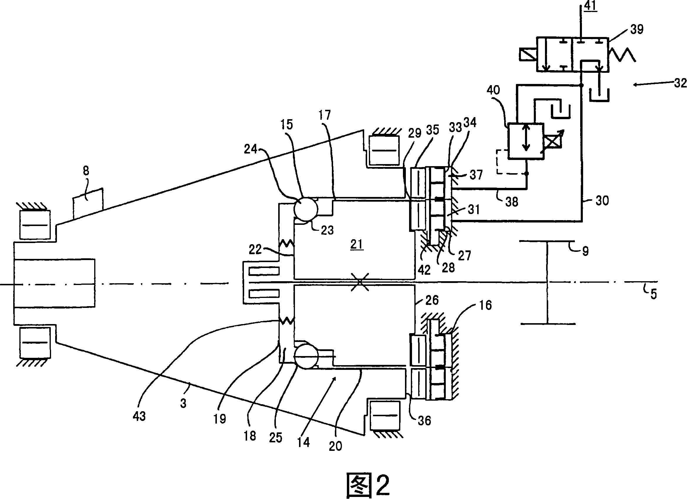 Contact device for cone ring transmission