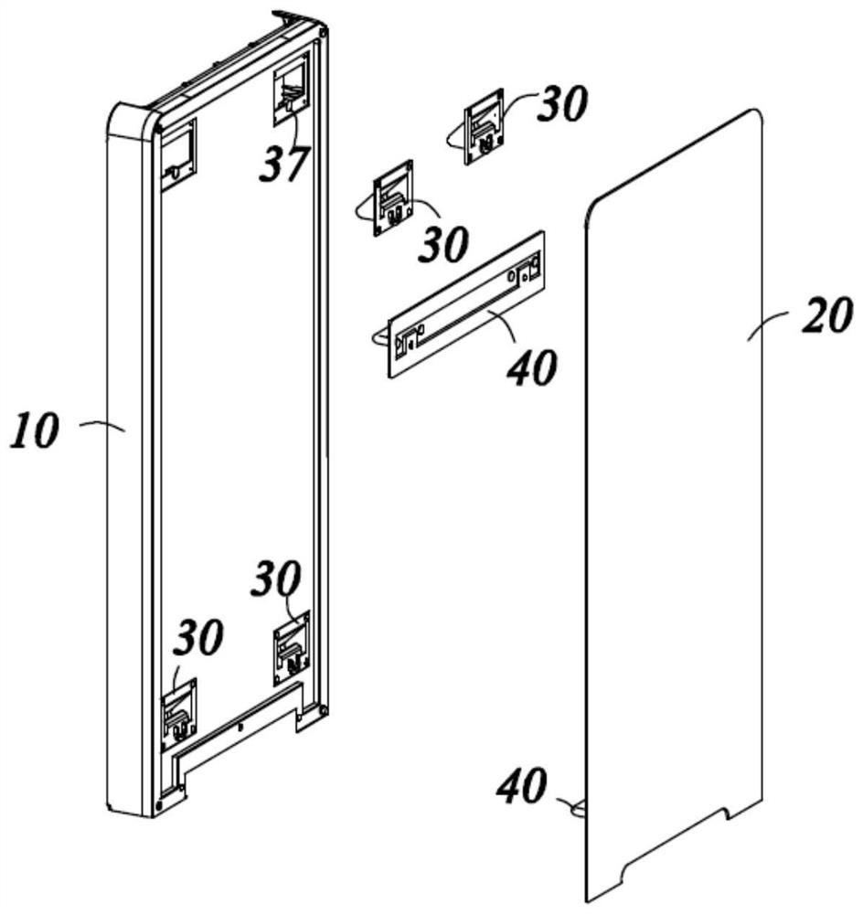 Refrigerator door with replaceable front