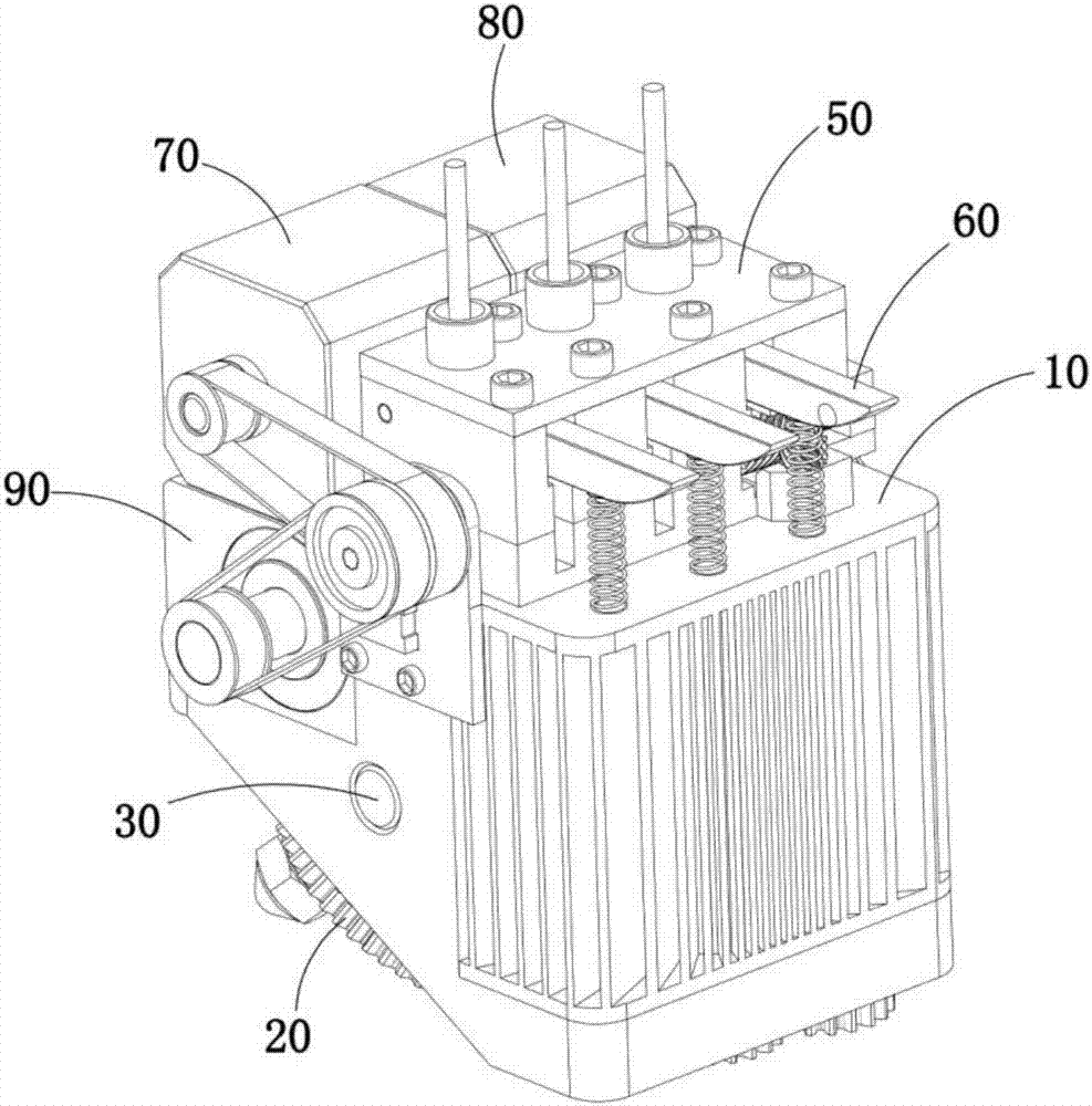 Cross color and mixing printing method of color 3D printer