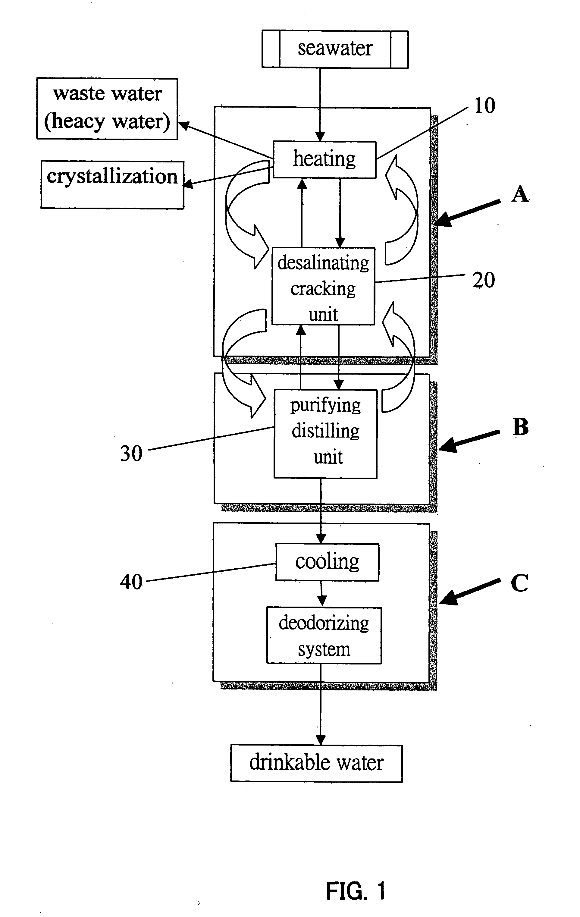 System for desalinating and purifying seawater and devices for the system