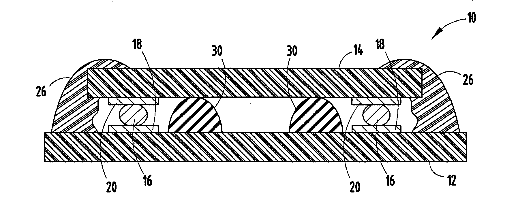 Devices with microjetted polymer standoffs