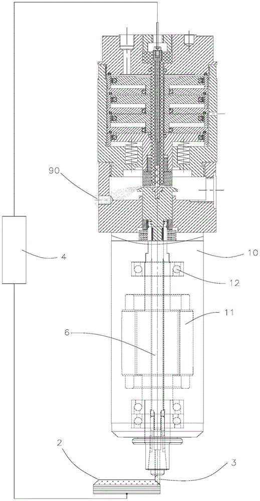 Electric spindle with cutting process monitoring system