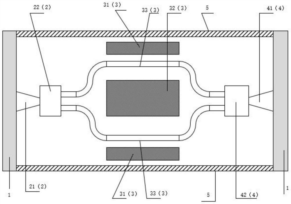 D-type optical fiber M-Z electro-optical modulator for eliminating thermoelectric effect of lithium niobate and preparation method thereof