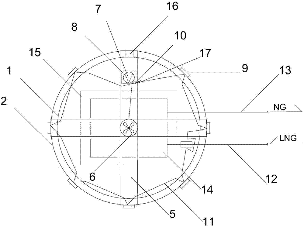 An LNG air-temperature gasification device and method for generating electricity using solar walls and temperature differences