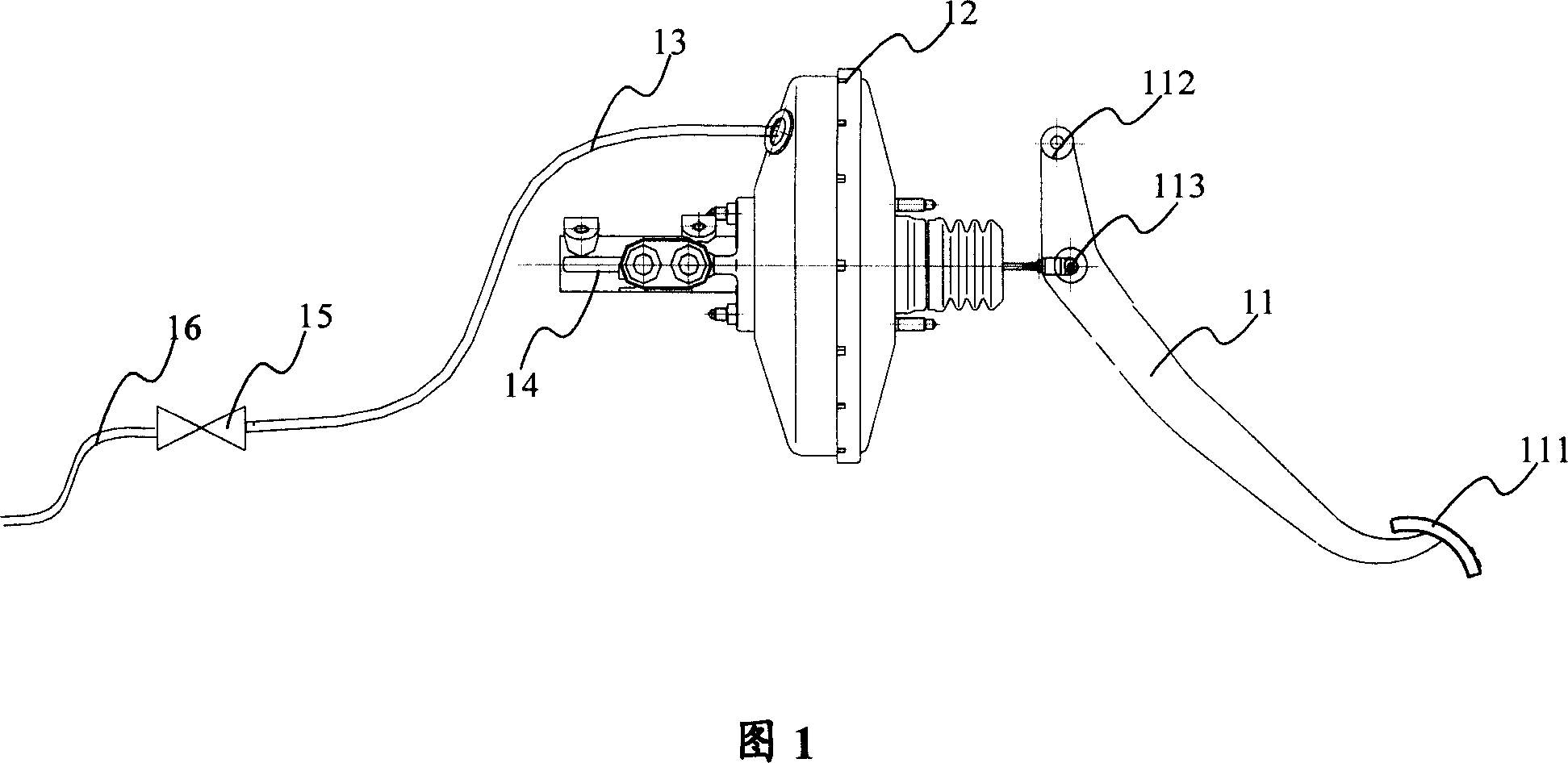 Booster braking device for automobile