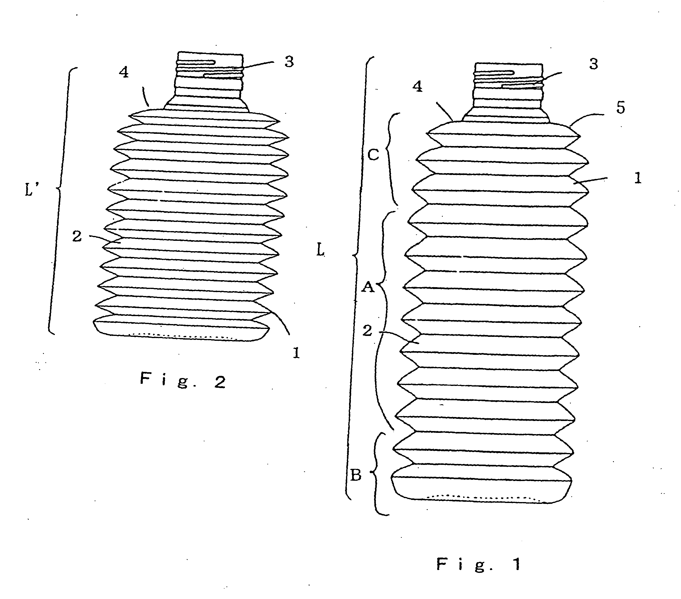 Longitudinally expandable plastic bottle, and method and apparatus for manufacturing the same