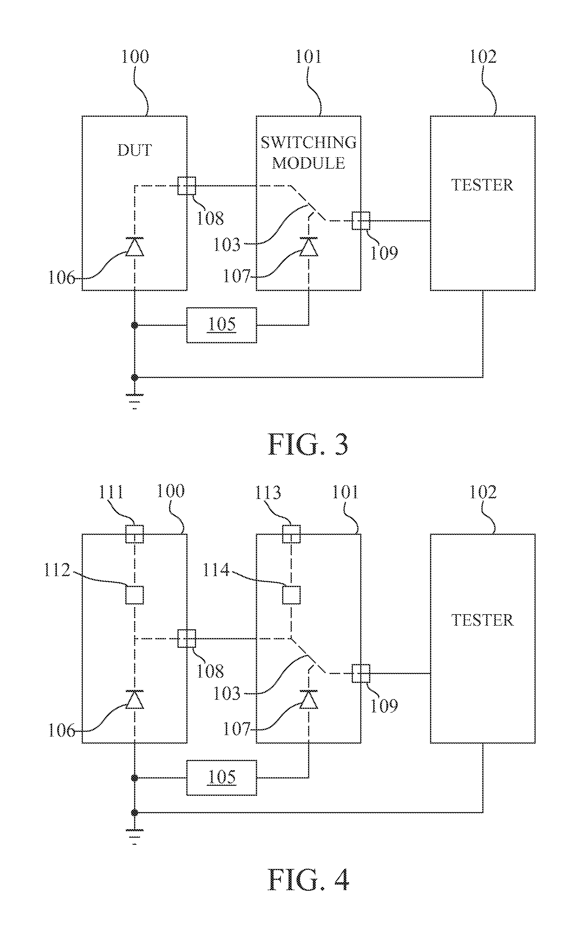 Testing system with an isolated switching module