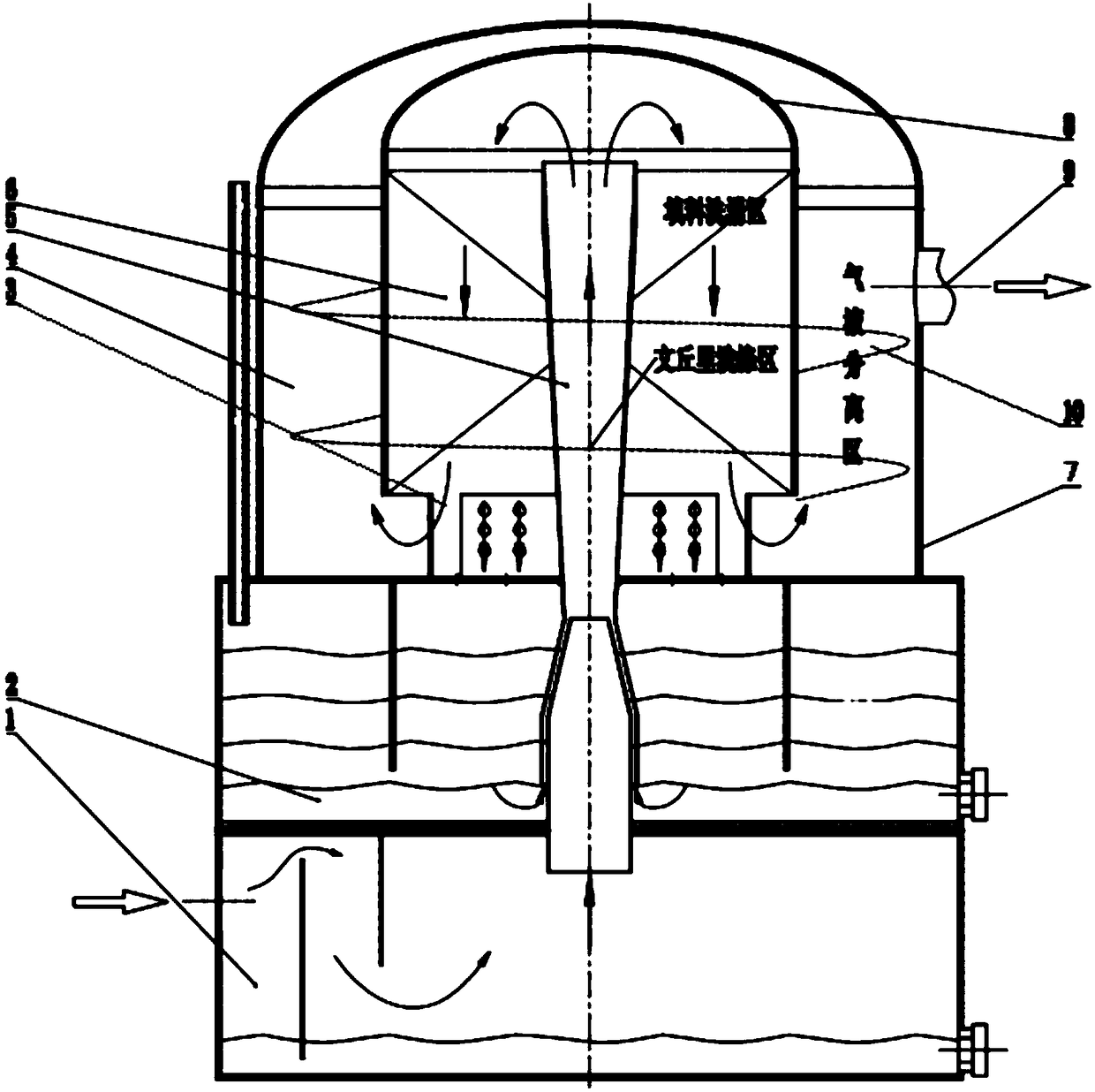 Self-priming packing decontamination device