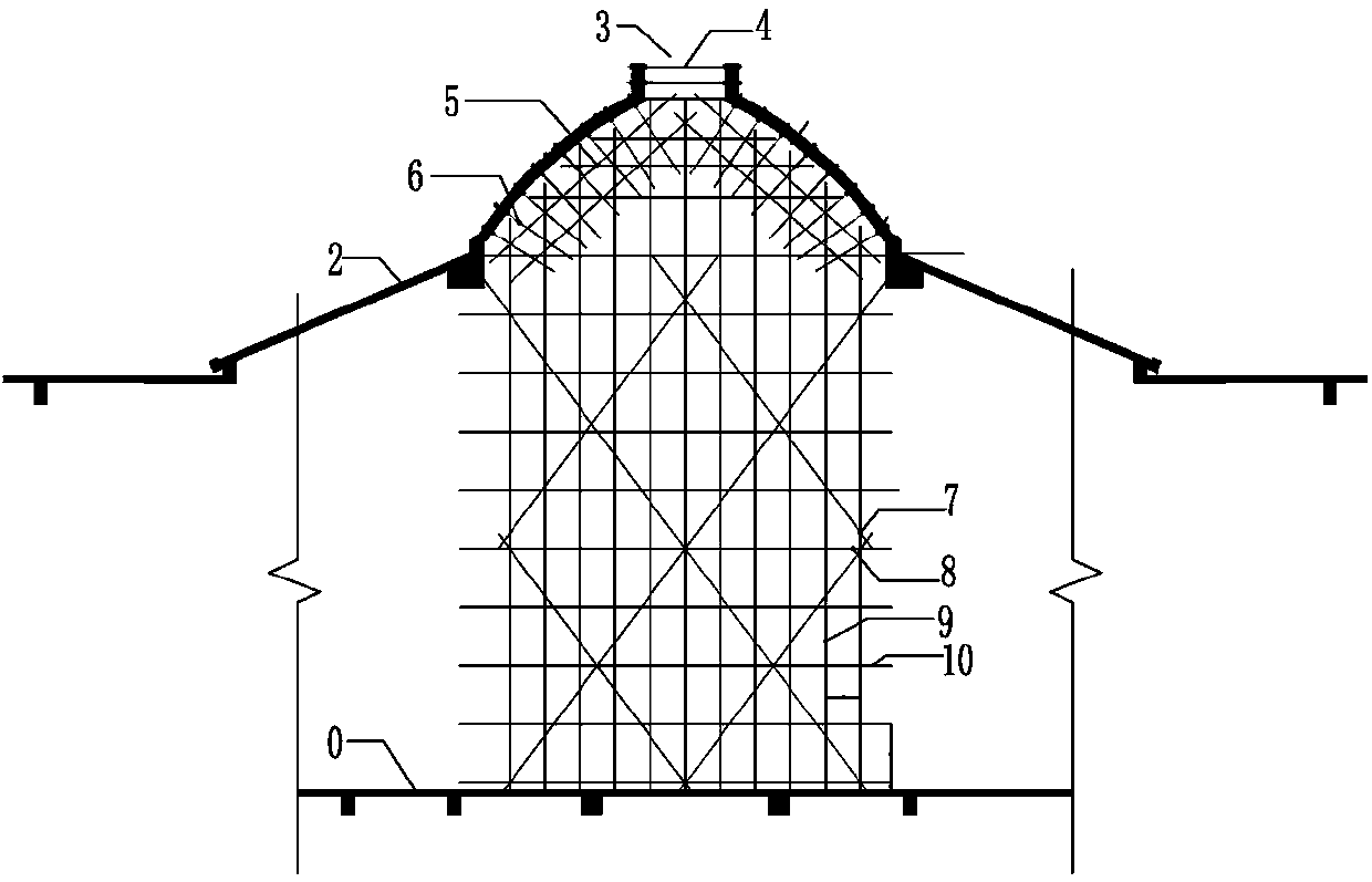 Wide-span semispherical reinforced concrete dome structure and construction method thereof