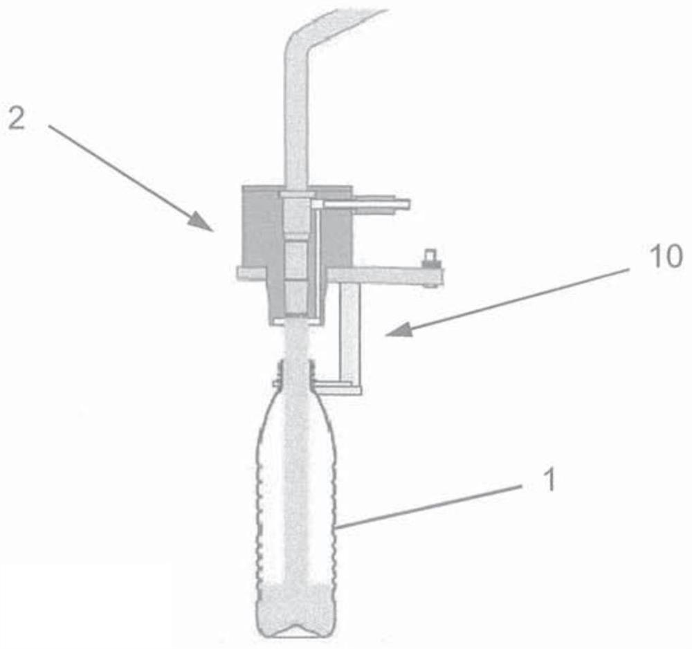 Container holders for free jet fillers