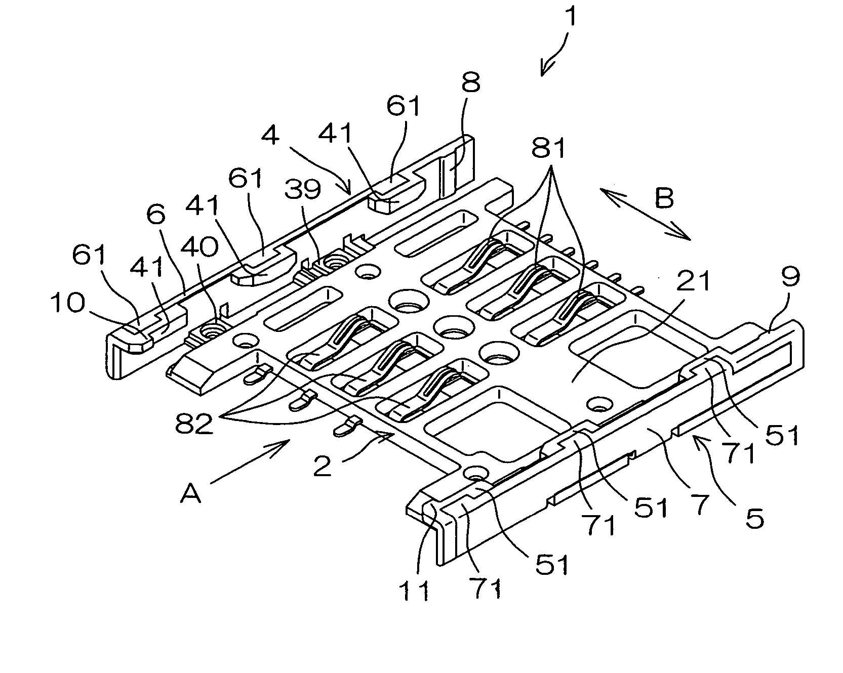 Card holder for SIM socket