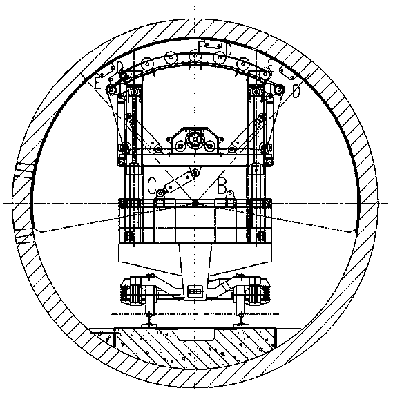 Steel lining mounting machine for repairing top and side structures of subway tunnel