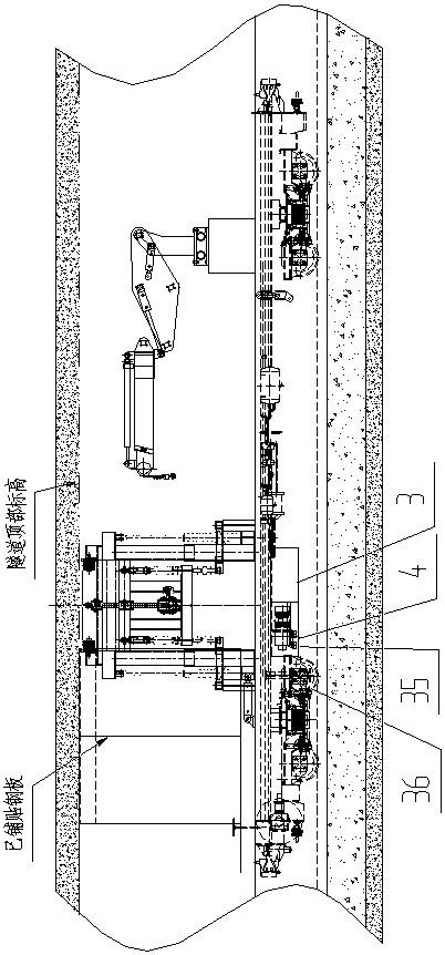 Steel lining mounting machine for repairing top and side structures of subway tunnel