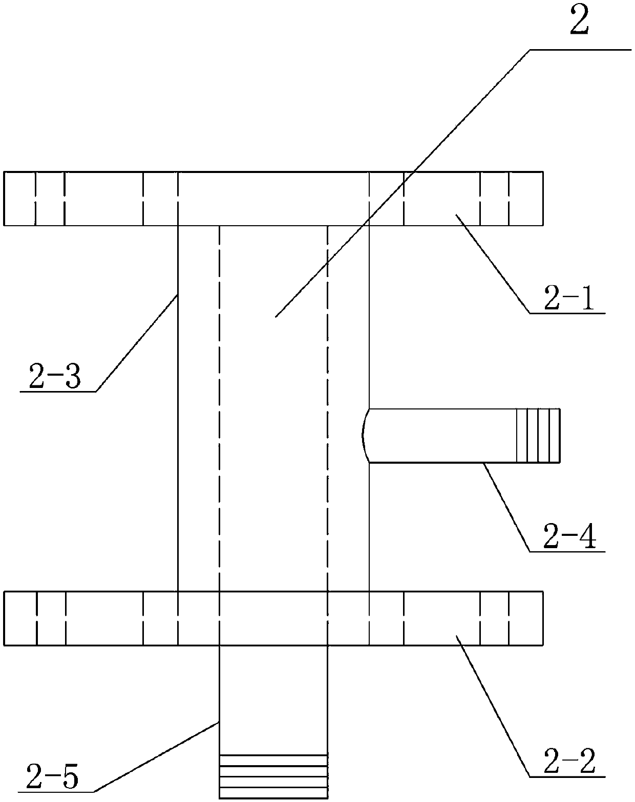 Column beam type grouting device and hole sealing and grouting technology thereof