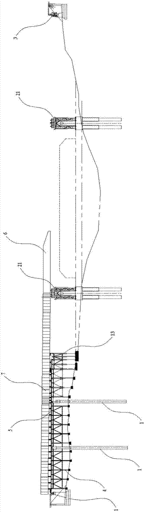 Construction method of auxiliary jacking of large-span steel box girder suspension cable tower