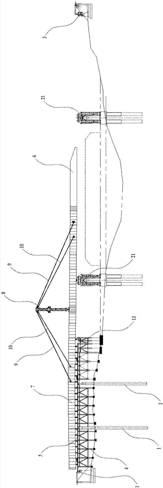 Construction method of auxiliary jacking of large-span steel box girder suspension cable tower