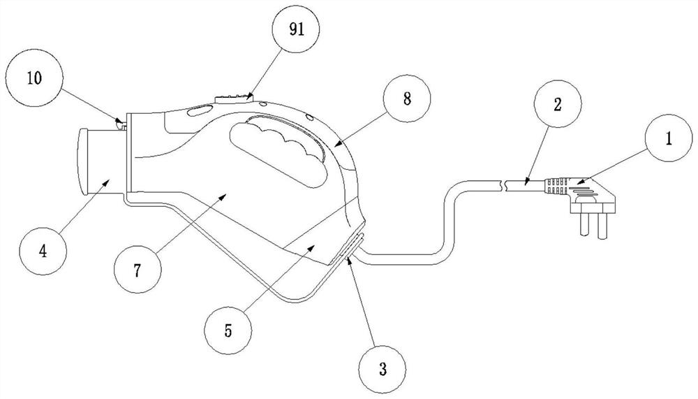 Electric automobile alternating current charging gun capable of integrating control circuit inside