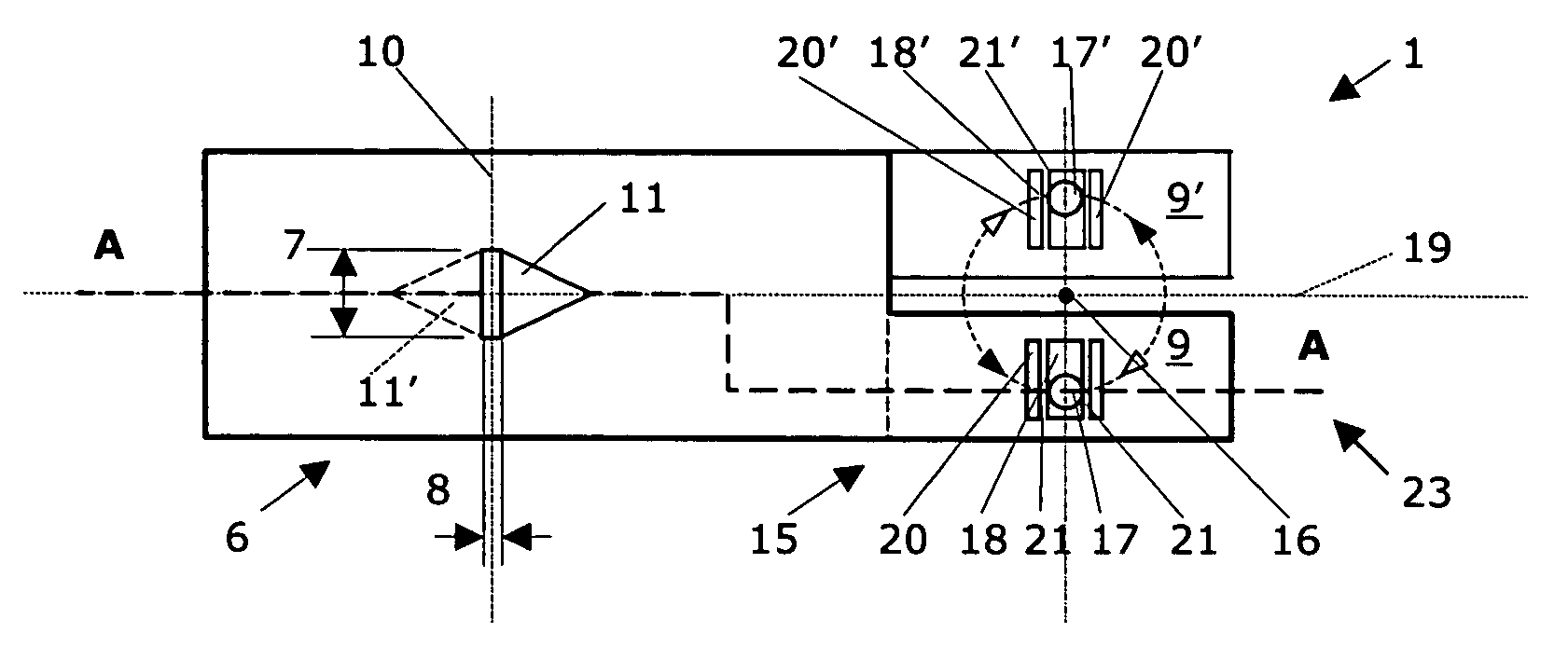 Arrangement and use of a slit diaphragm