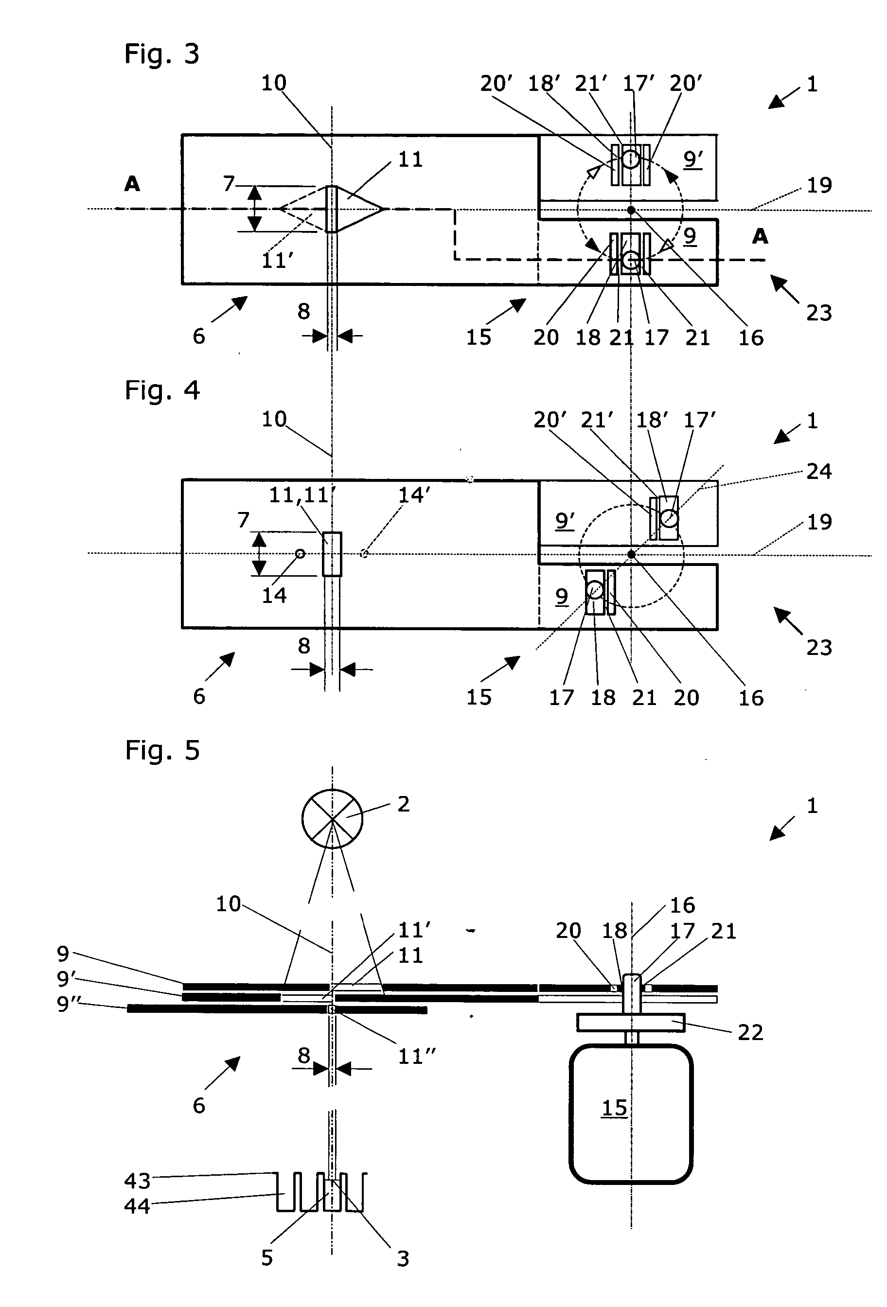 Arrangement and use of a slit diaphragm