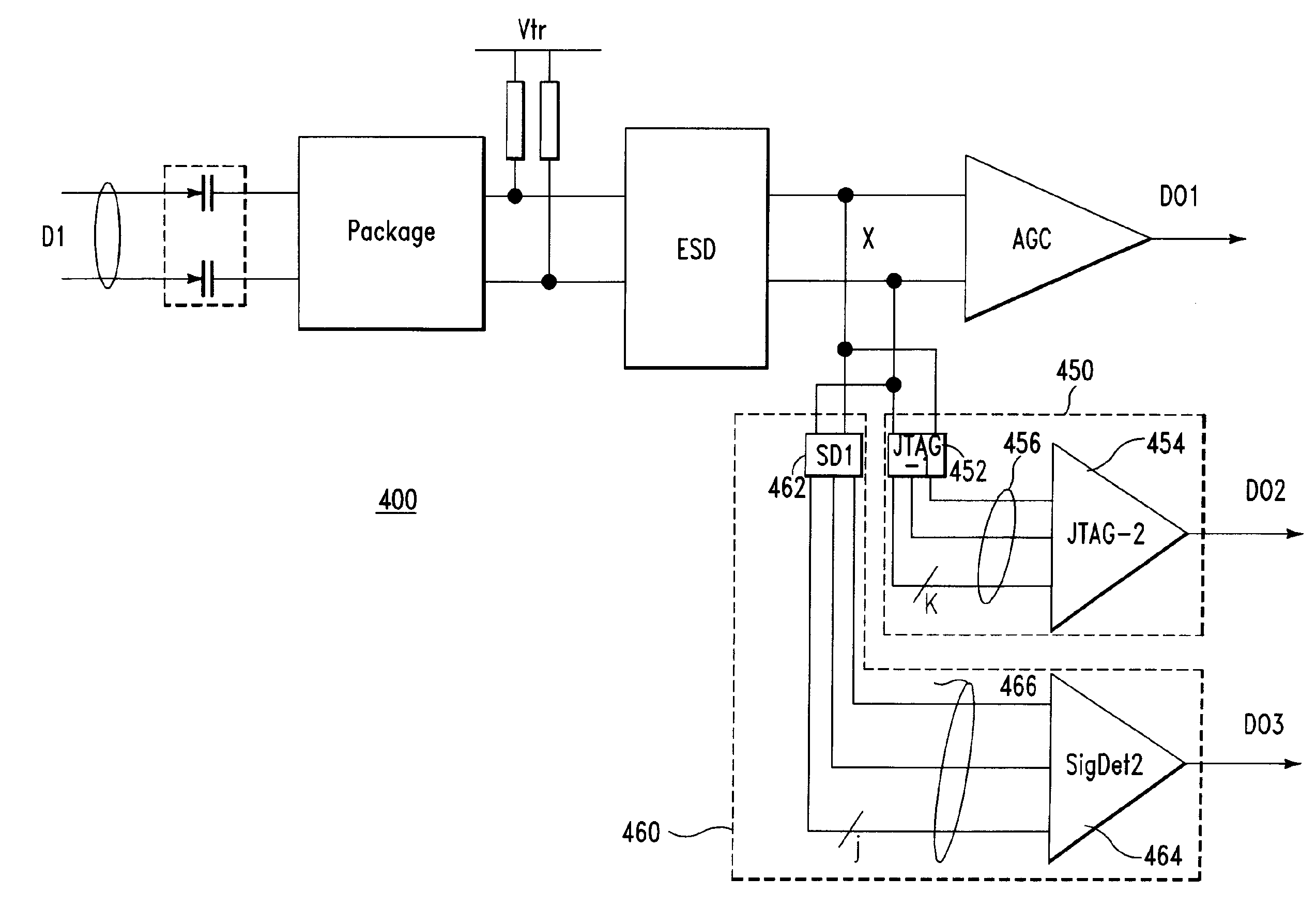 Apparatus and method for reduced loading of signal transmission elements