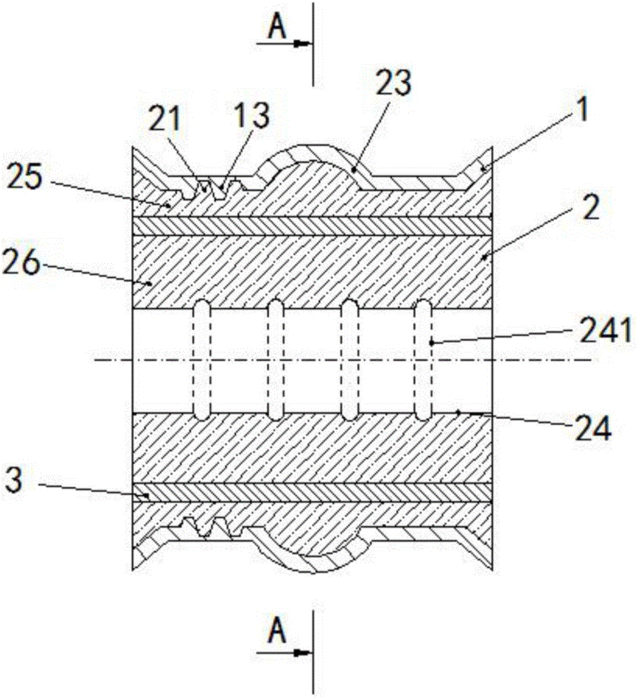 Impact-resistant transverse stabilizer bar bushing provided with engaging teeth