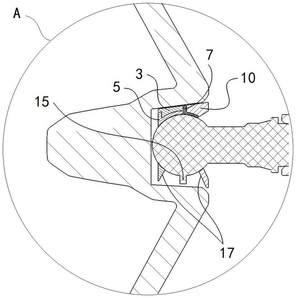 A kind of tuyere universal joint structure and vehicle with same