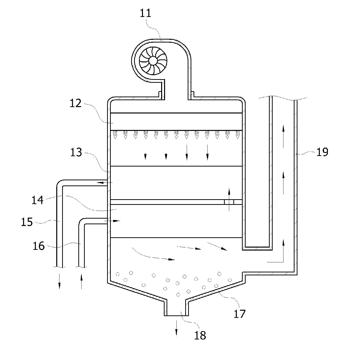 Heat exchanger of upward combustion type condensing boiler