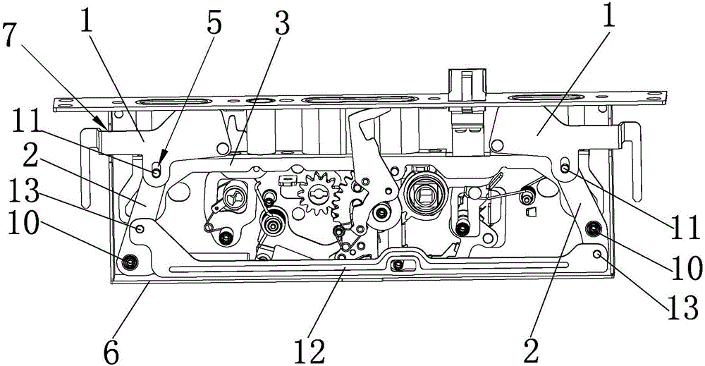 Linkage device of heaven and earth poles of automatic lock