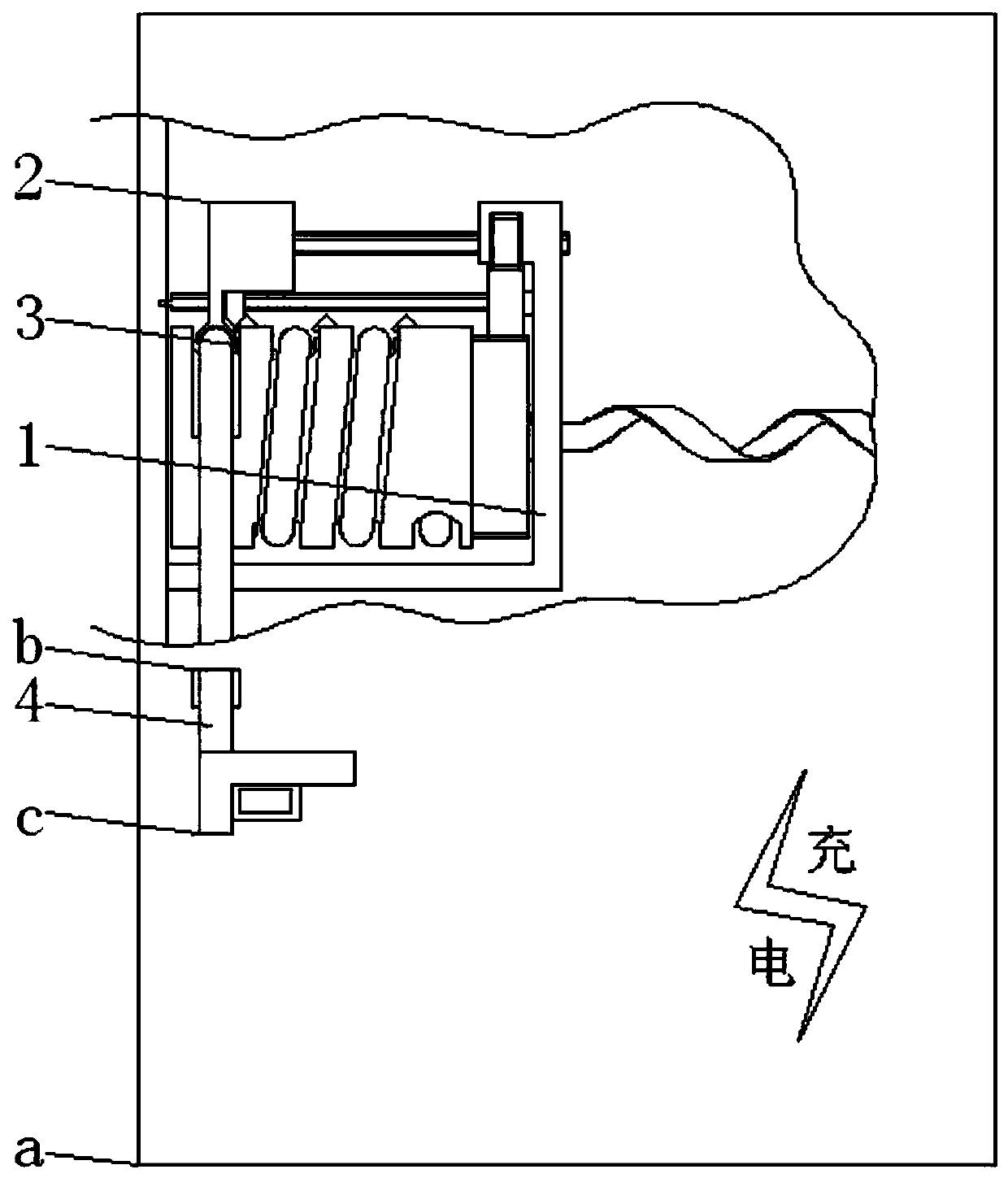 Use method of new energy automobile charging pile wire automatic winding device