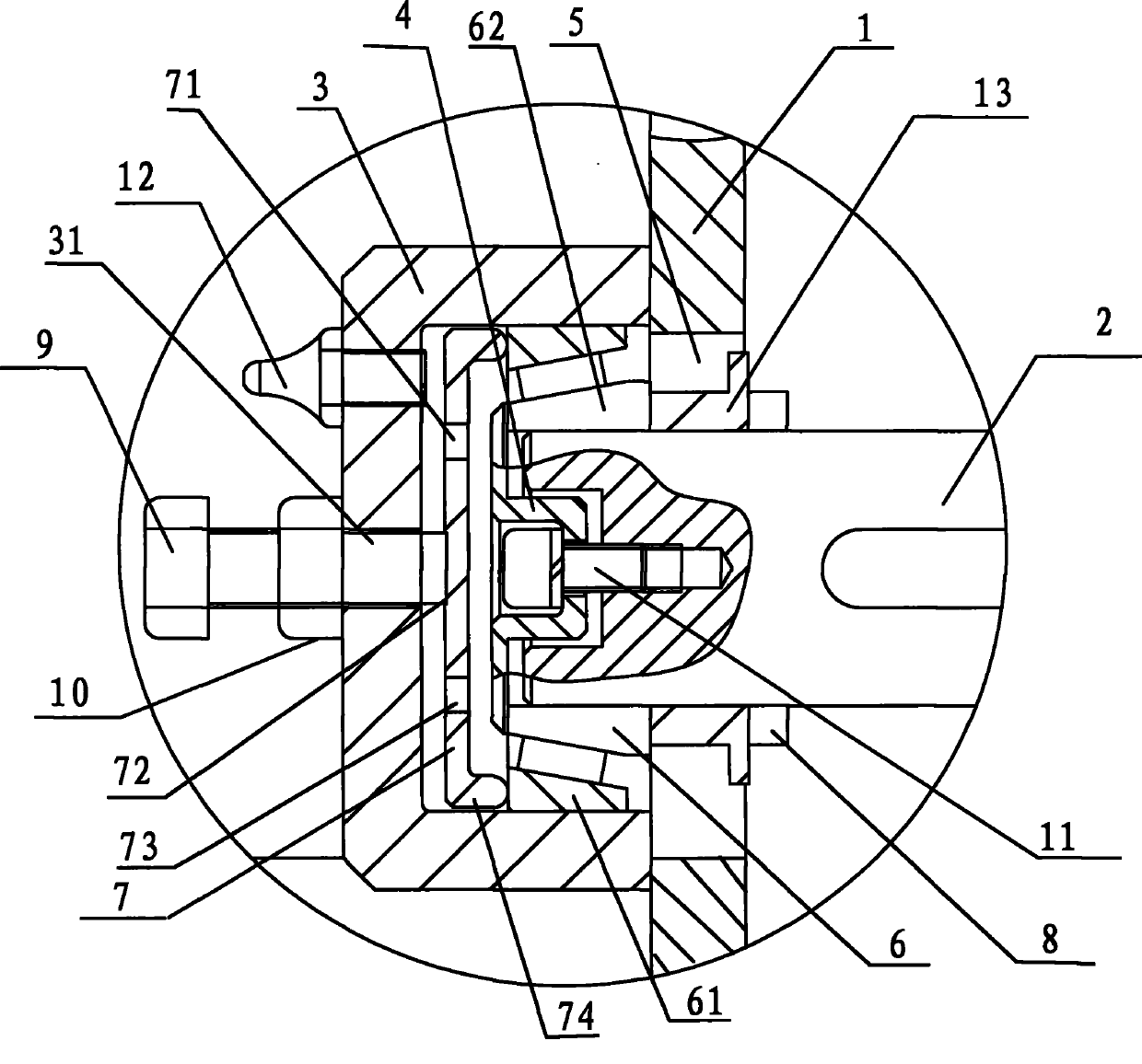 Cone roller bearing mounting structure
