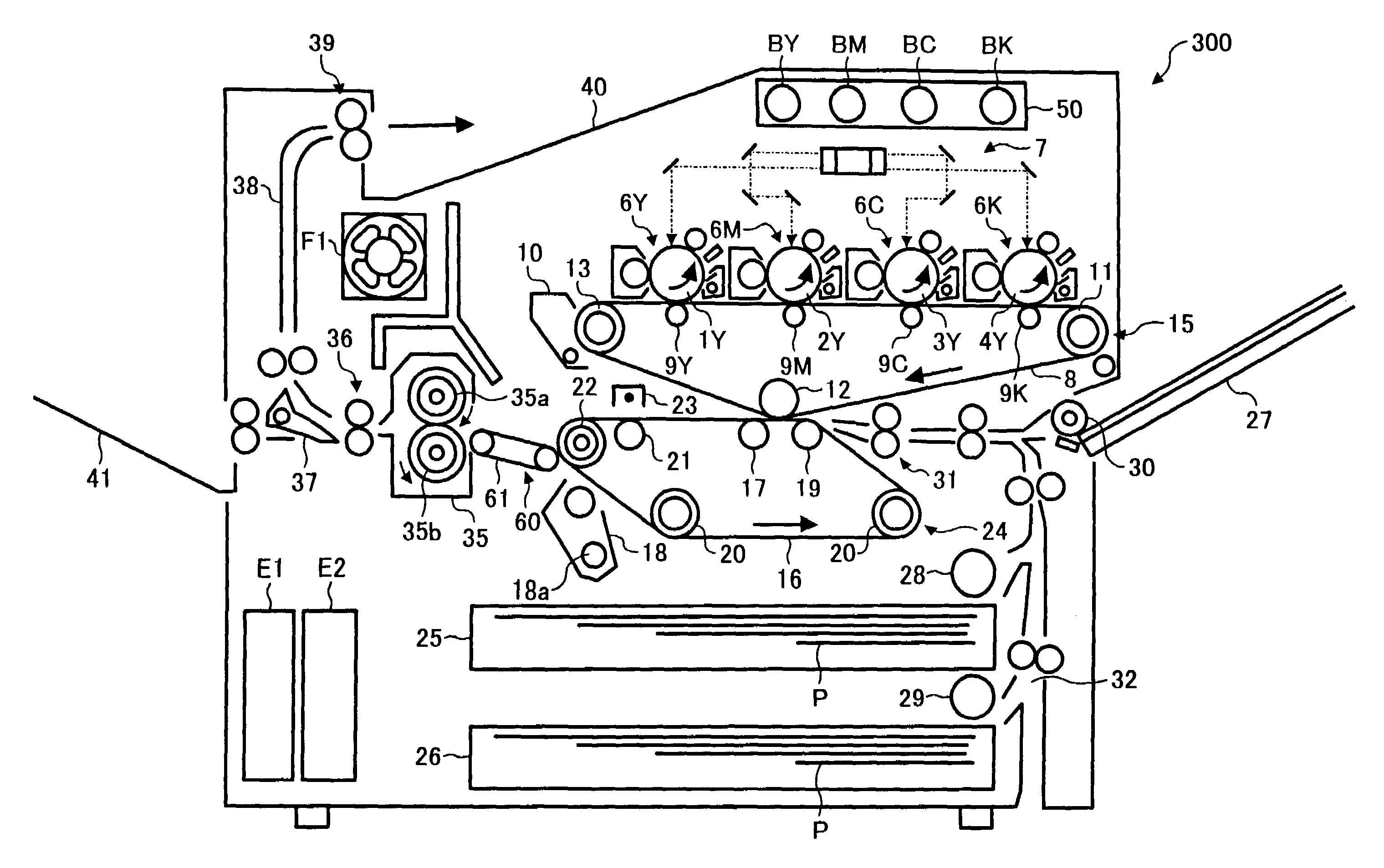 Image forming apparatus including a conveyance unit for passing a recording medium