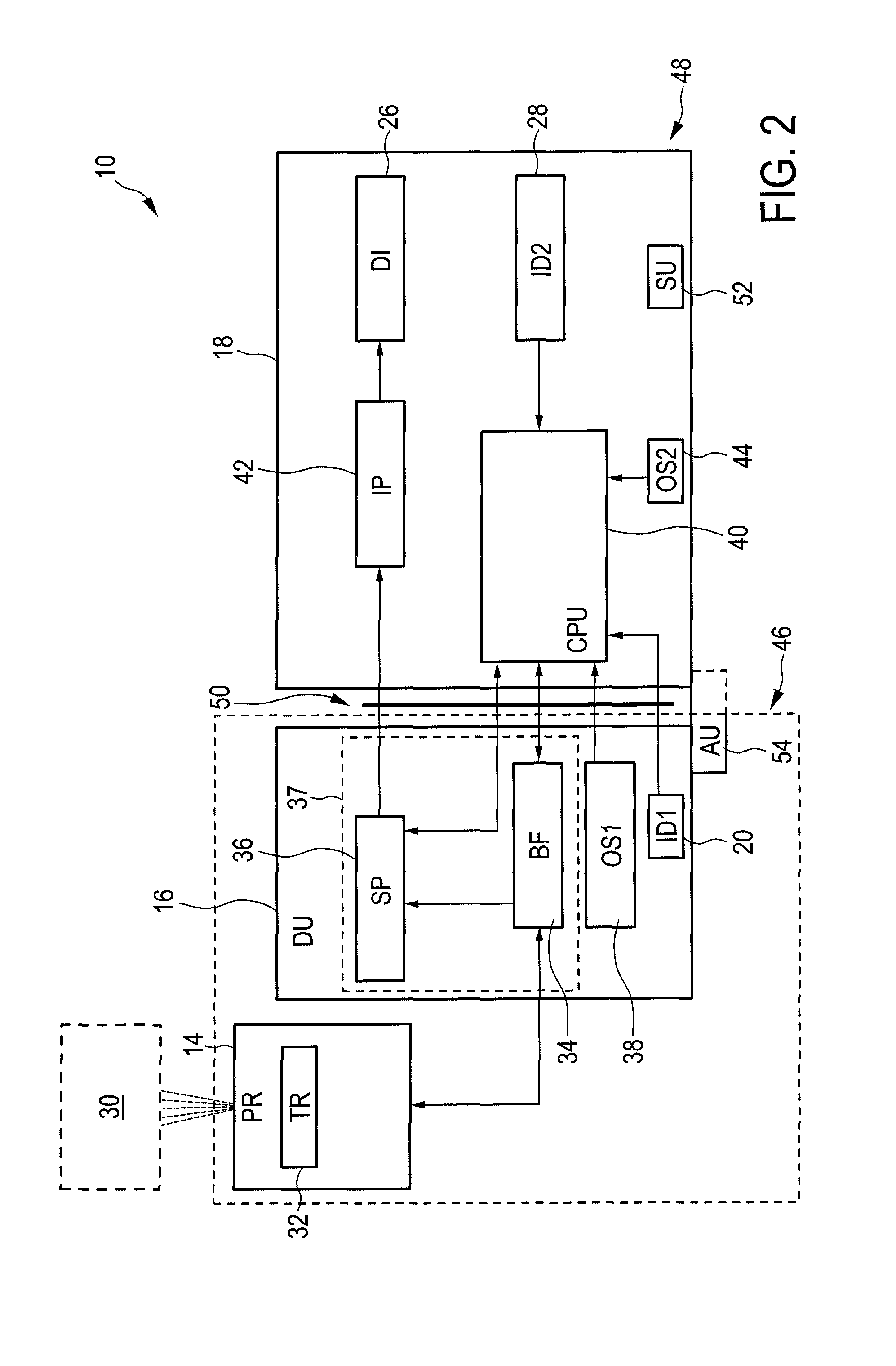 Ultrasound imaging device operated by mobile display device and ultrasound imaging system