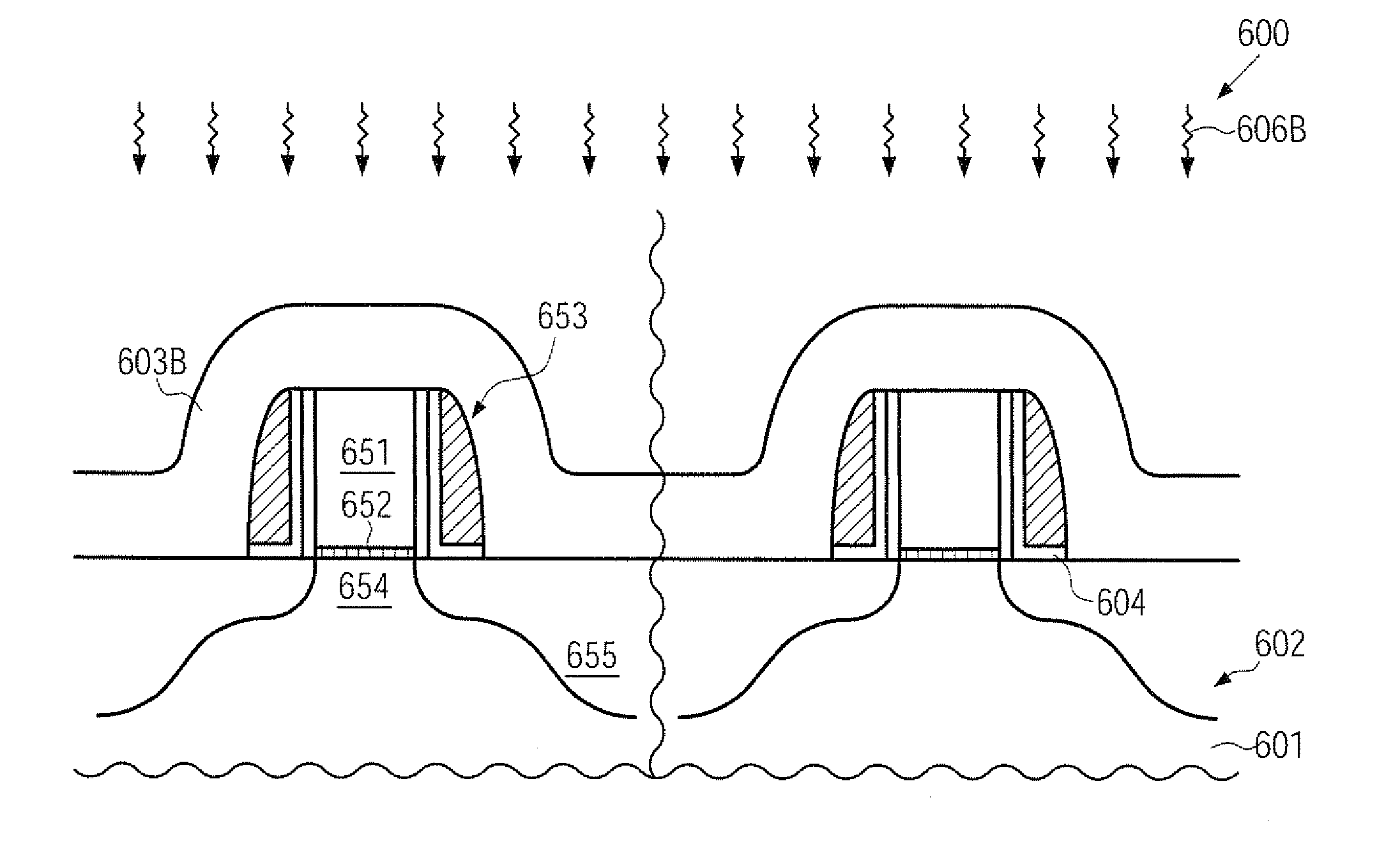 Method for selectively forming strain in a transistor by a stress memorization technique without adding additional lithography steps
