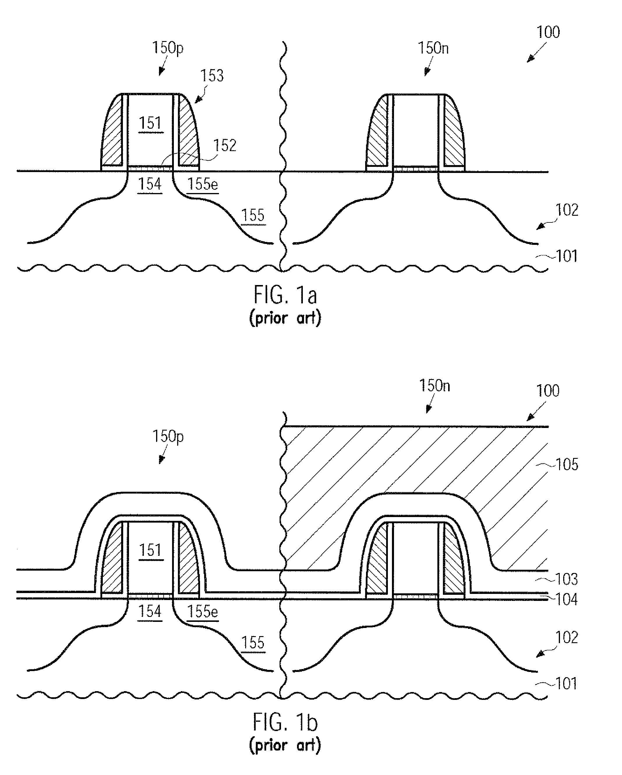 Method for selectively forming strain in a transistor by a stress memorization technique without adding additional lithography steps