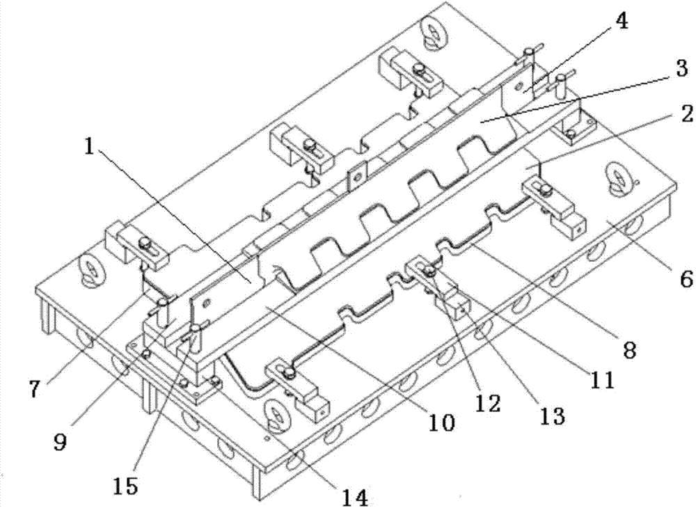 Titanium alloy double layer curved surface wing plate part heat treatment deformation control method