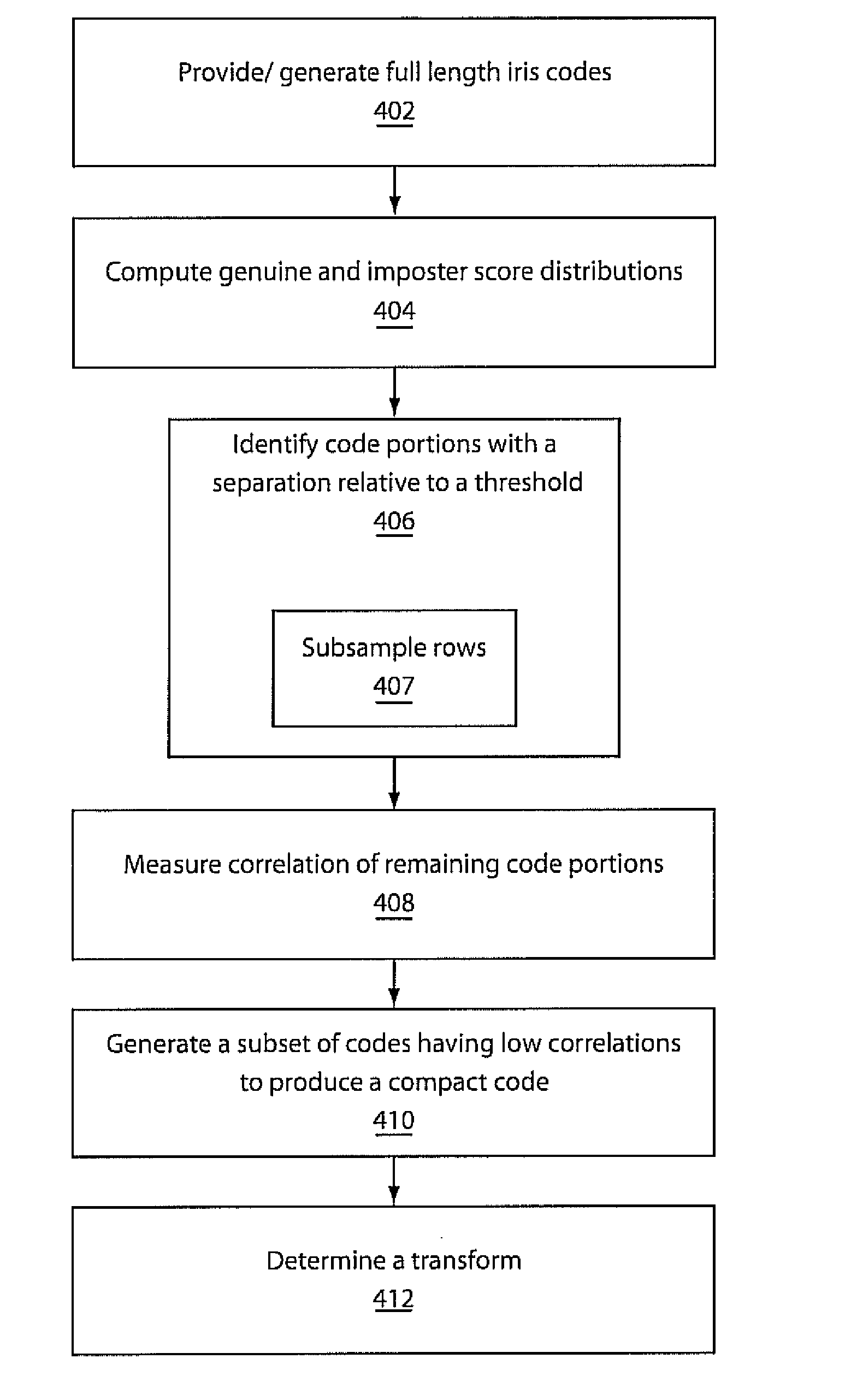 System and method for generating and employing short length iris codes