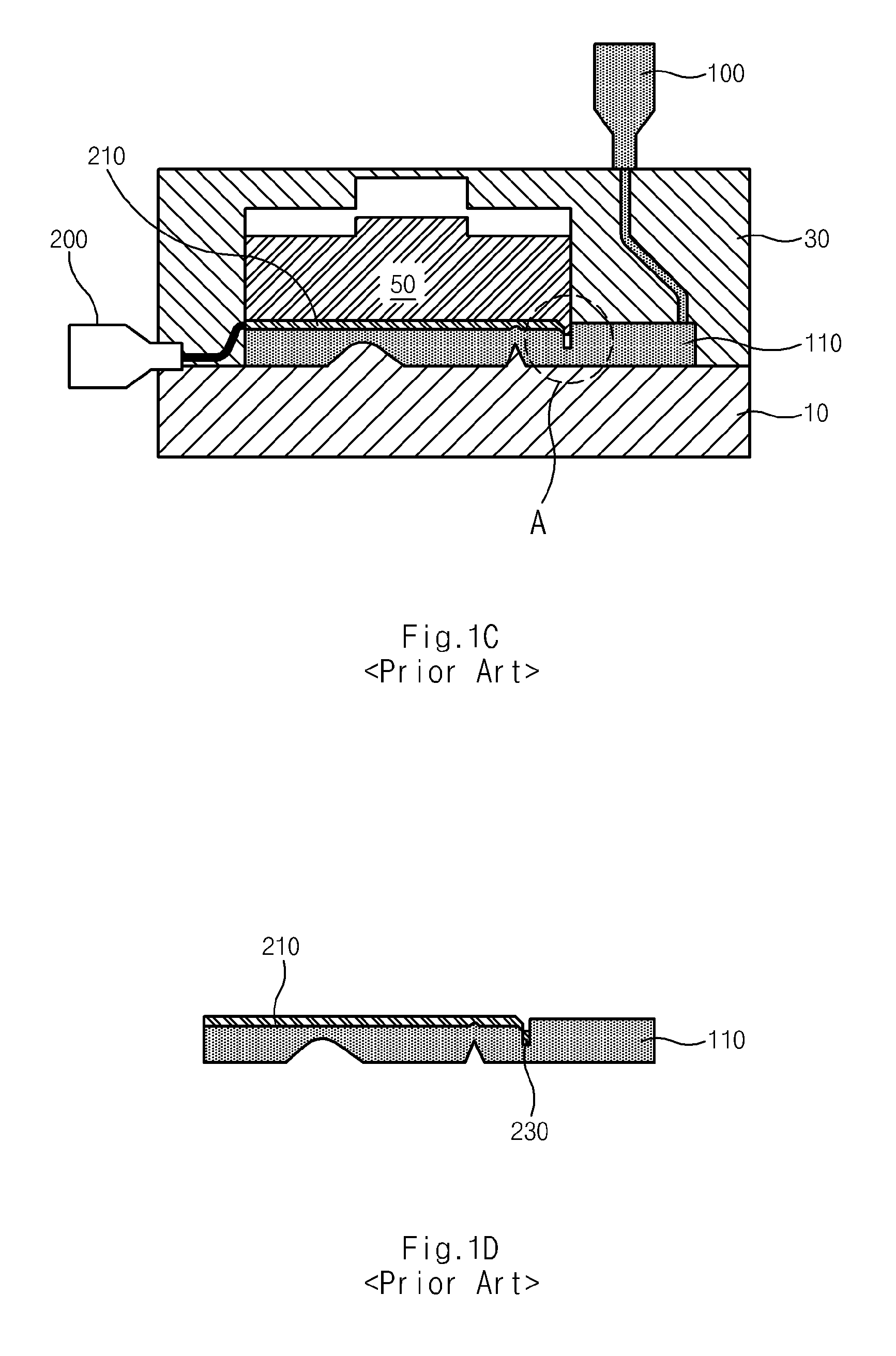 Localized over-molding die structure