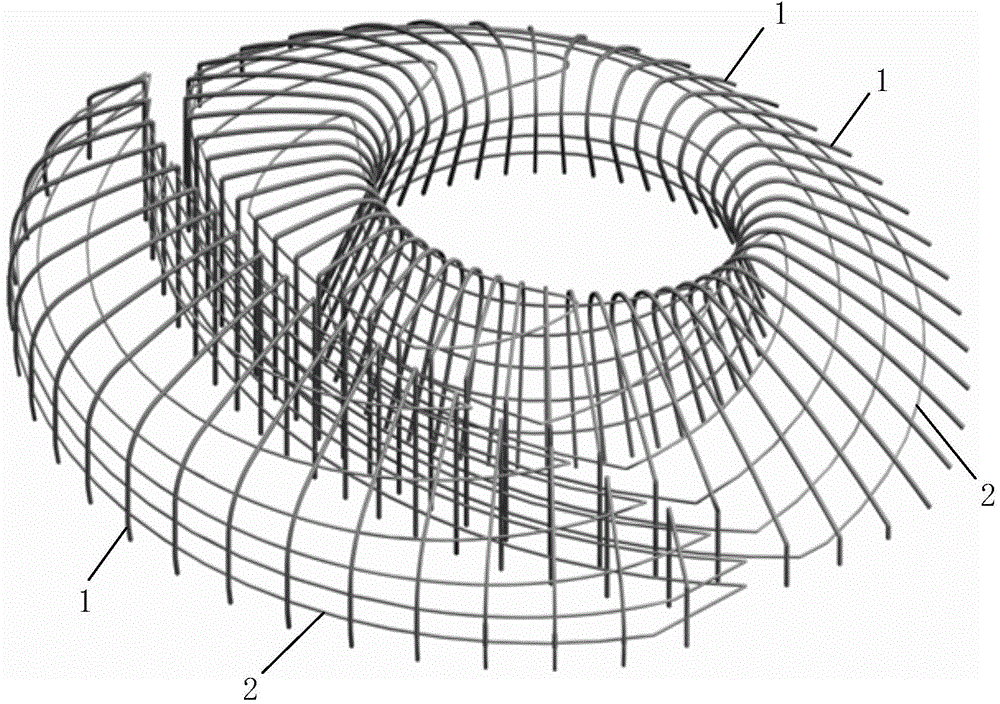 Construction method for space curved rib girder steel structure