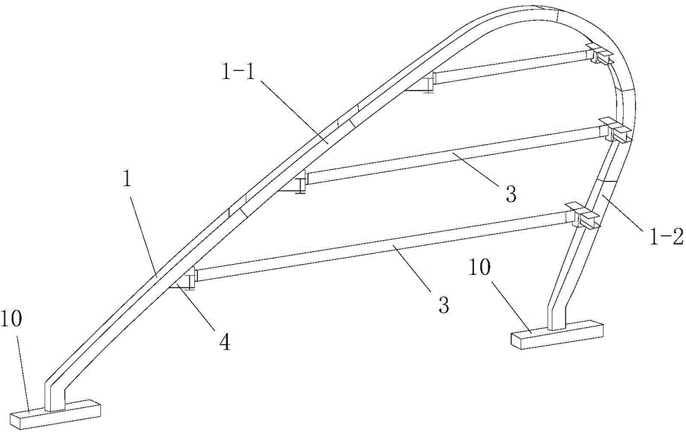 Construction method for space curved rib girder steel structure
