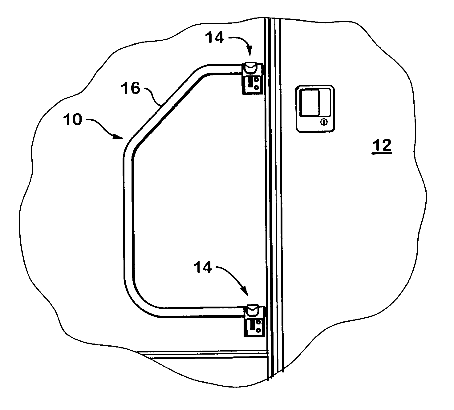 Method for installing a foldaway hand rail to a vehicle