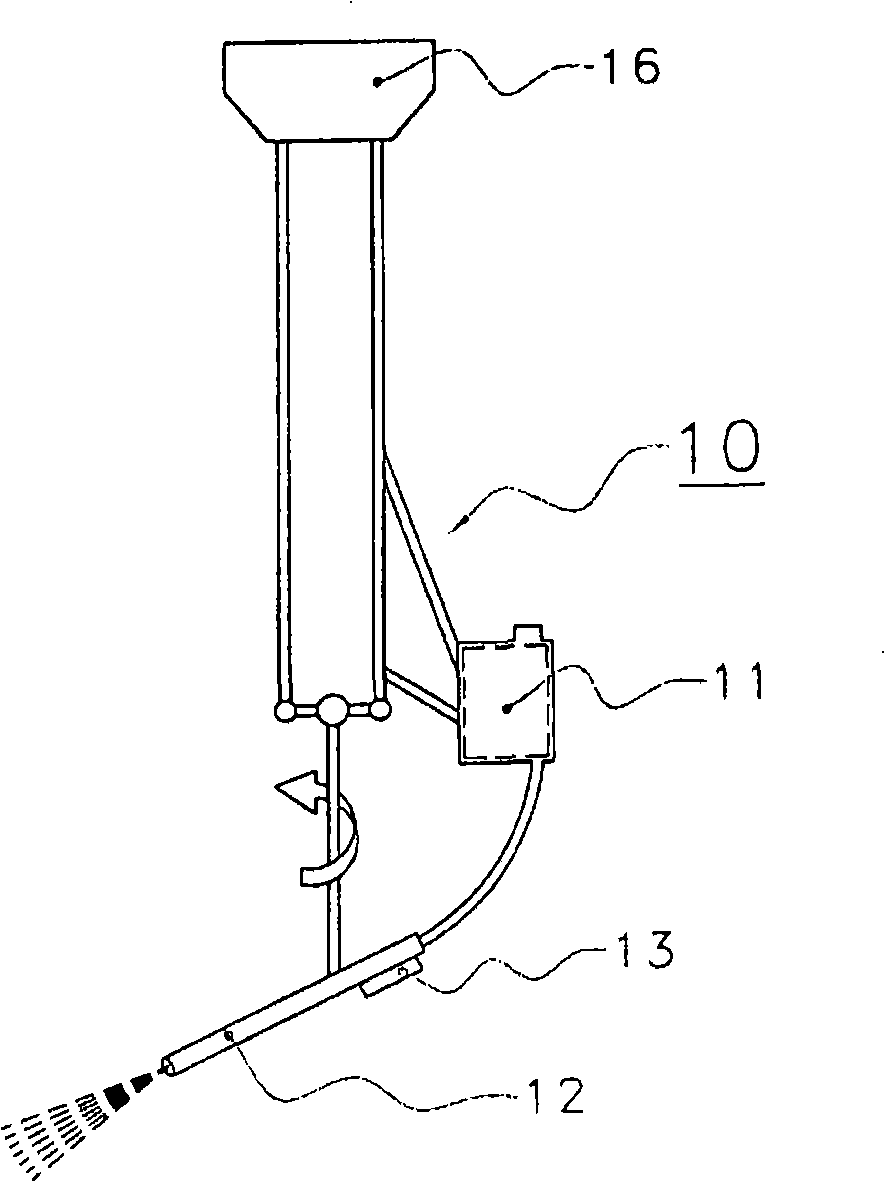 An apparatus for displacing objects, an assembly of such an apparatus and a stable