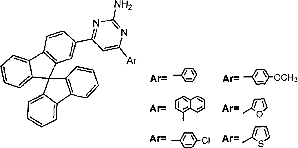 Aryl substituted pyrimidine spirobifluorene derivative and preparation thereof