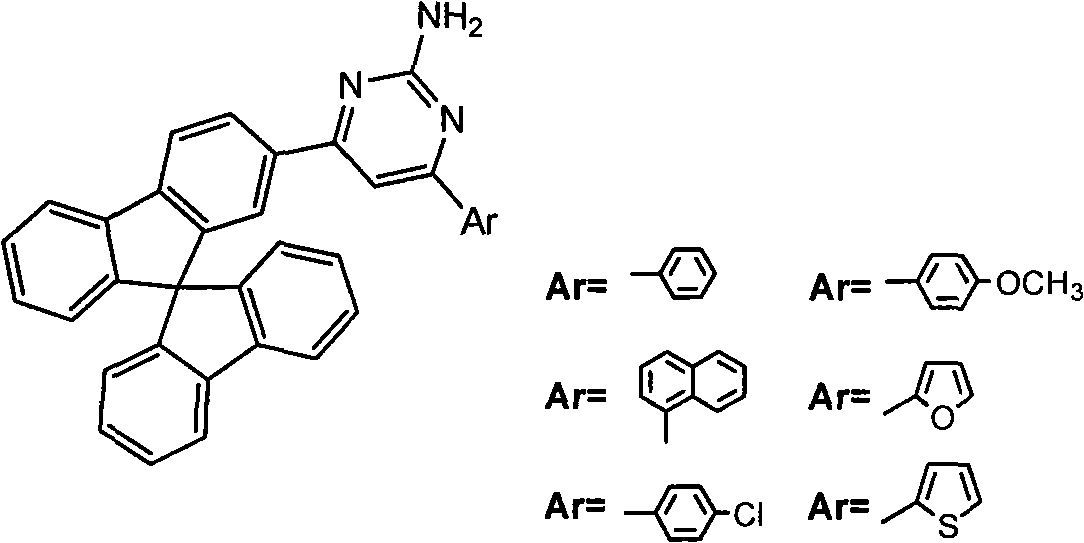 Aryl substituted pyrimidine spirobifluorene derivative and preparation thereof