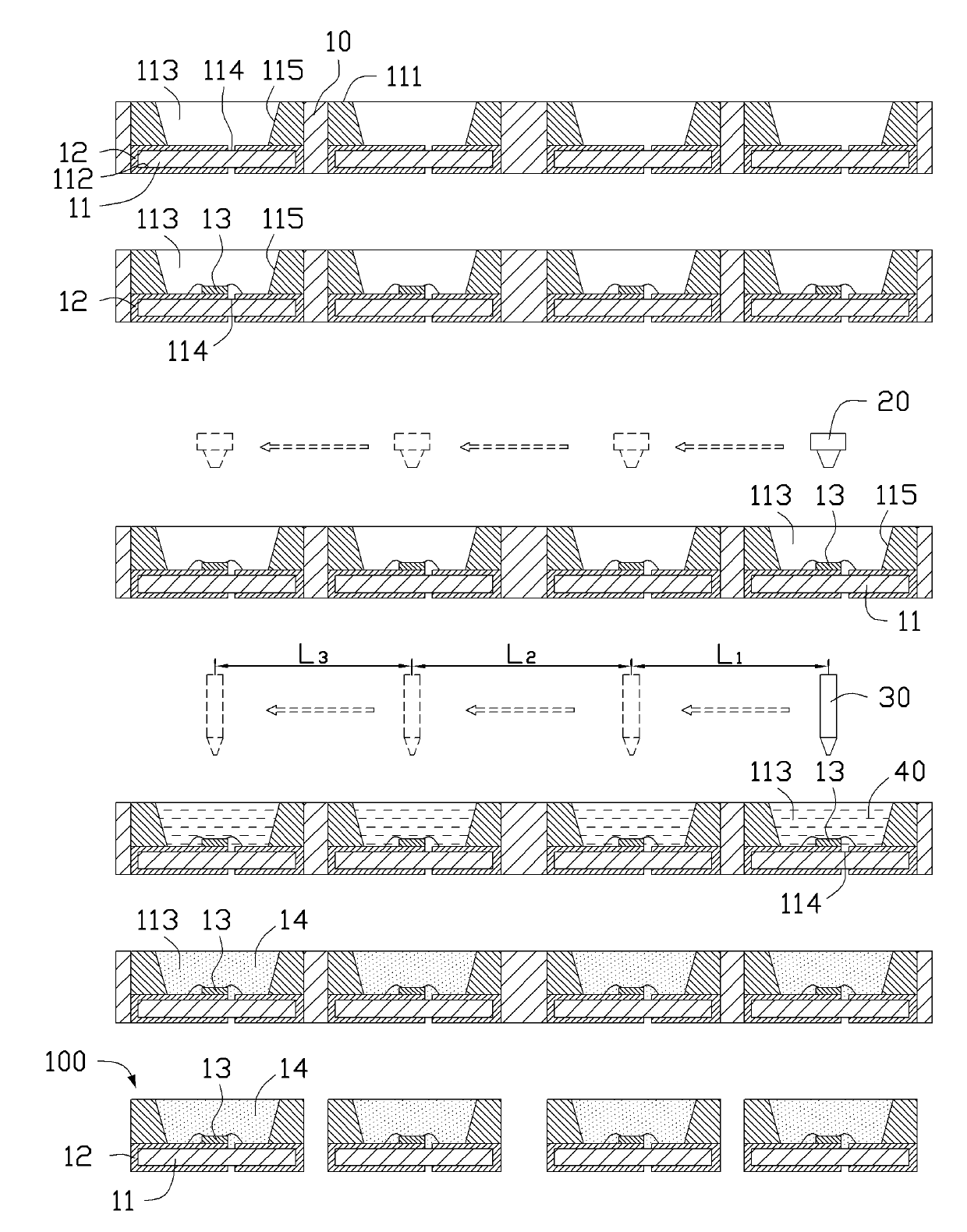 Method for manufacturing encapsulation structure for light-emitting diode