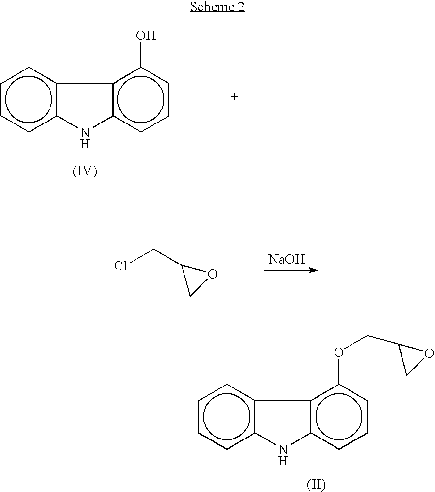 Novel process for the preparation of 1-(9h-carbazol-4-yloxy)-3-[[2-(-methoxyphenoxy)-ethyl] amino]-propan-2-ol
