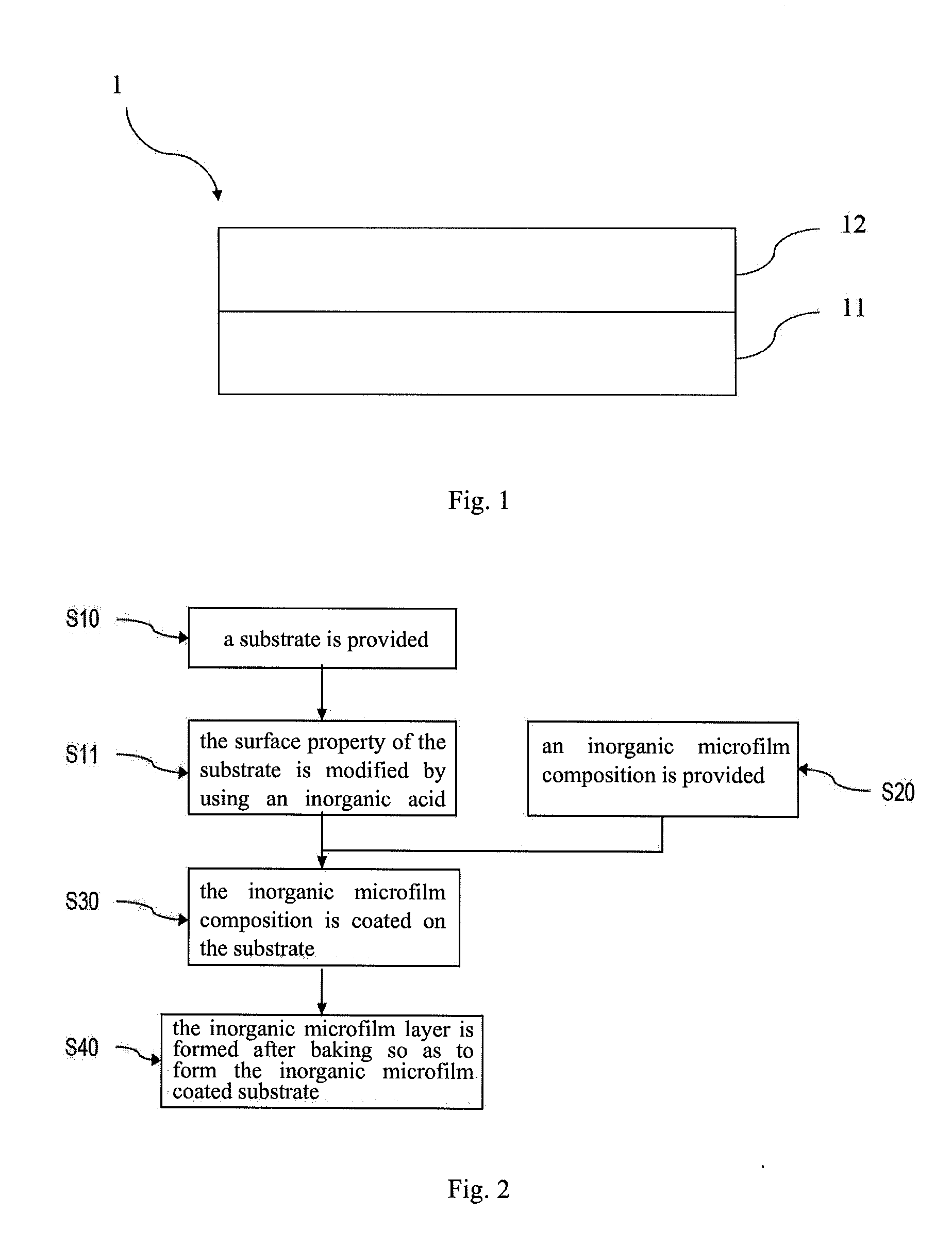 Inorganic microfilm coated substrate and method thereof