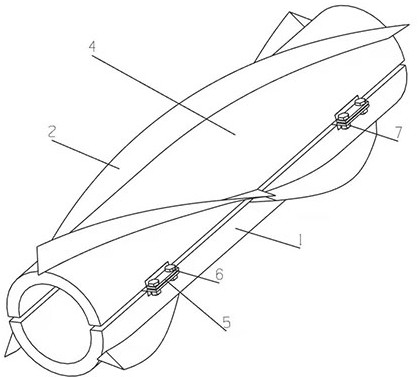 Float barrel spiral strake vortex-induced vibration suppression device