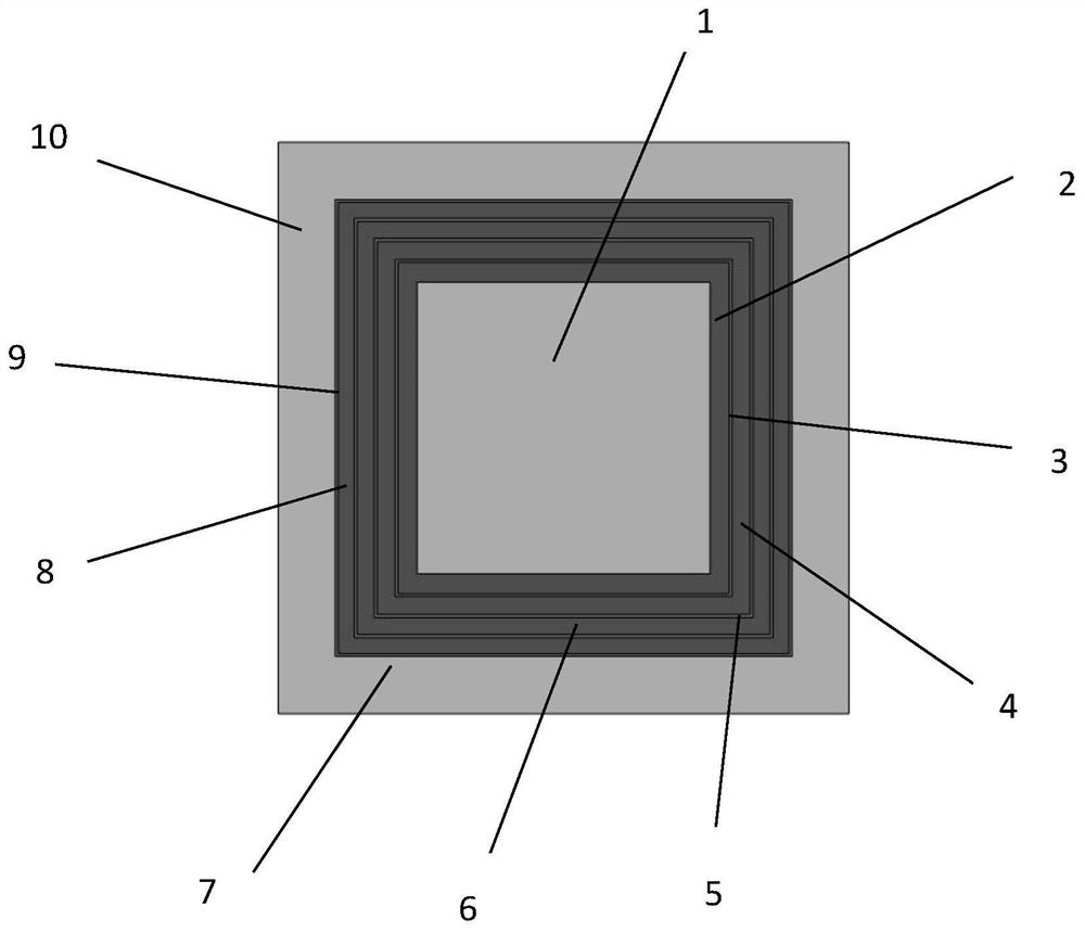 Low-frequency damping square annual ring earthquake meta-structure