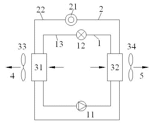 Dual-circuit air-conditioning system